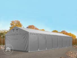 5x24 m tente de stockage, PVC 800, H. 2,6 m, gris, sans statique