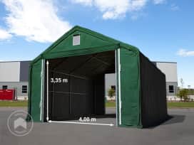 6x12 m hangar, porte 4x3,35 m, PRIMEtex 2300, vert foncé, avec statique (type de sol : terre) 6x12 m hangar, porte 4x3,35 m, PRIMEtex 2300, vert foncé, avec statique (type de sol : terre)