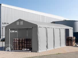6x12 m tente de stockage, PVC 850, H. 3 m avec portes à fermeture éclair, gris, sans statique 6x12 m tente de stockage, PVC 850, H. 3 m avec portes à fermeture éclair, gris, sans statique