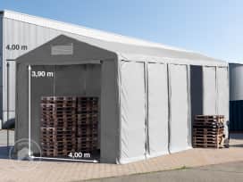 6x12 m tente de stockage, PVC 850, H. 4 m avec portes à fermeture éclair, gris, sans statique 6x12 m tente de stockage, PVC 850, H. 4 m avec portes à fermeture éclair, gris, sans statique