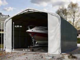 
6x36 m, Tente garage de stockage, PRIMEtex 2300, porte 4,1x4,0 m, gris, sans statique
