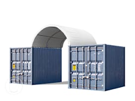 4x3 m Abri sur container, Bâche PRIMEtex, blanc, avec statique