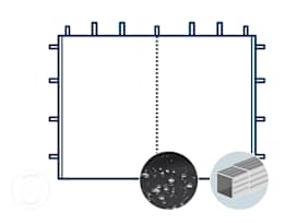 Paroi latérale avec fermeture éclair centrale comme porte pour tonnelle pliante d'une largeur de 3 m avec tubes en aluminium de 32 mm, noir