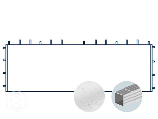 Paroi latérale sans fenêtre pour tonnelle pliante d'une largeur de 6 m avec tubes en aluminium de 32 mm, blanc