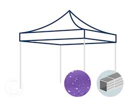 Toit de rechange pour tonnelle pliante 3x3 m avec tubes en aluminium de 32 mm, mauve Toit de rechange pour tonnelle pliante 3x3 m avec tubes en aluminium de 32 mm, mauve