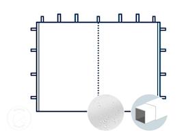 Paroi latérale avec fermeture éclair centrale comme porte pour tonnelle pliante d'une largeur de 3 m avec tubes en acier de 30 mm, blanc