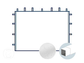 Paroi latérale sans fenêtre pour tonnelle pliante de 3 m avec tubes en acier de 30 mm, blanc