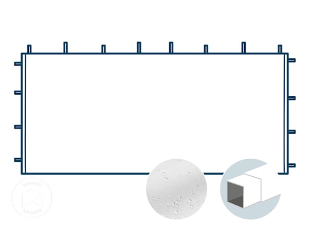 Paroi latérale sans fenêtre pour tonnelle pliante de 4,5 m avec tubes en acier de 30 mm, blanc