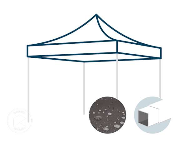 Toit de rechange pour tonnelle pliante 3x3 m avec tubes en acier de 30 mm, vert foncé