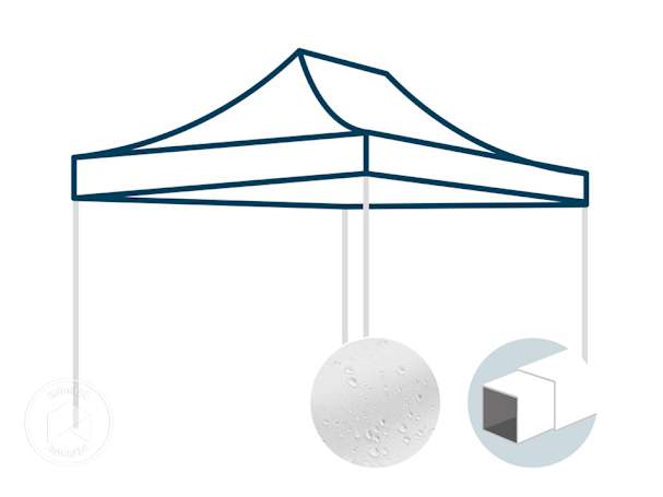 Toit de rechange pour tonnelle pliante 3x4,5 m avec tubes en acier de 30 mm, blanc Toit de rechange pour tonnelle pliante 3x4,5 m avec tubes en acier de 30 mm, blanc