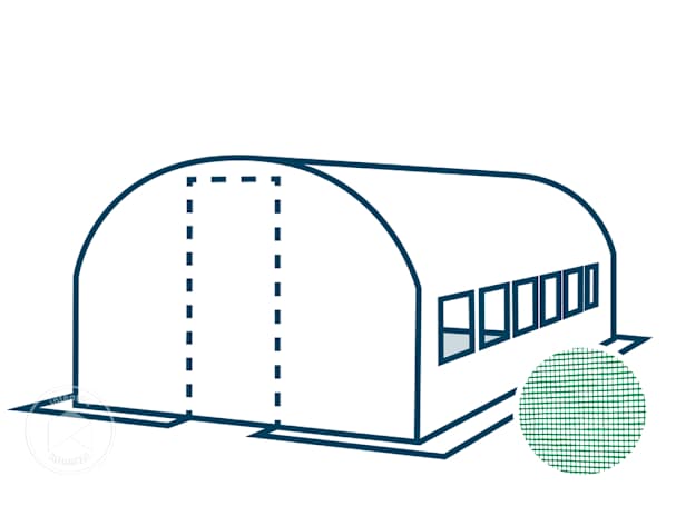 Toit de remplacement pour serre tunnel BASIC dans les dimensions 3 x 6 m, vert
