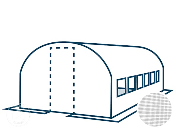 Toit de remplacement pour serre tunnel BASIC dans les dimensions 3 x 6 m, blanc