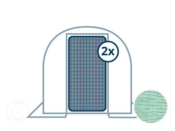 Bâche de remplacement de porte pour serre tunnel PREMIUM – modèle en largeur 2 m, vert