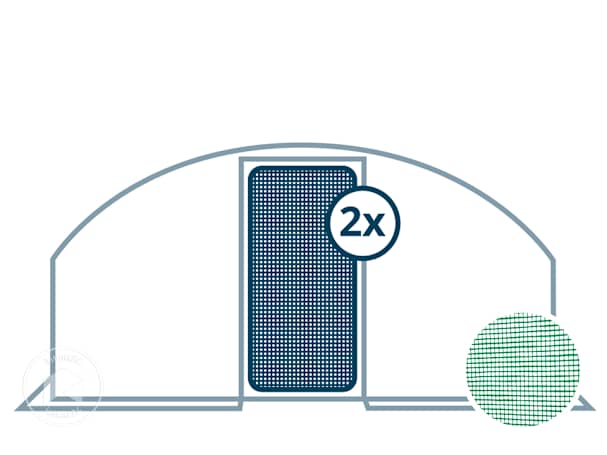Bâche de remplacement de porte pour serre tunnel PREMIUM – modèle en largeur 4 m, vert