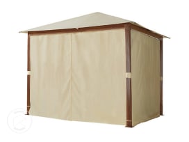 Rideaux (set de 4 toiles) pour tonnelle de jardin Forest Premium, 3x3 m, couleur champagne