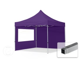 3x3 m Tonnelle pliante Alu, PES 700, côtés panoramiques, violet