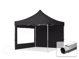 3x3 m Tonnelle pliante Alu, PES 800, côtés panoramiques, noir 3x3 m Tonnelle pliante Alu, PES 800, côtés panoramiques, noir