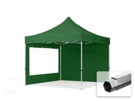 3x3 m Tonnelle pliante Alu, PES 800, côtés panoramiques, vert foncé 3x3 m Tonnelle pliante Alu, PES 800, côtés panoramiques, vert foncé