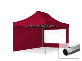 3x4,5 m Tonnelle pliante Alu, PES 800, côtés panoramiques, rouge 3x4,5 m Tonnelle pliante Alu, PES 800, côtés panoramiques, rouge