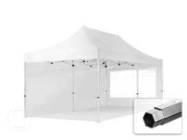 3x6 m Tonnelle pliante Alu, PES 800, côtés panoramiques, blanc 3x6 m Tonnelle pliante Alu, PES 800, côtés panoramiques, blanc