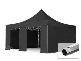 5x5 m Tonnelle pliante Alu, PVC 850, noir