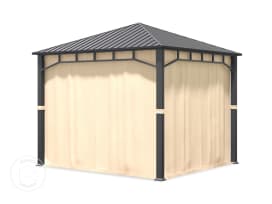 Rideaux (set de 4 toiles) pour tonnelle de jardin Sunset Superior 3x3m, champagne
