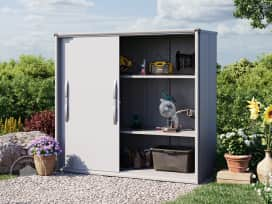 210 x 75 cm Armoire de jardin XL, gris