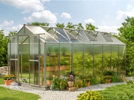 259 x 513 cm Serre de jardin, 6 mm panneaux double paroi
