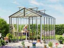 263 x 388 cm Serre de jardin, couleur standard aluminium naturel