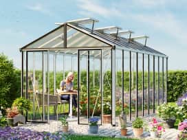 263 x 575 cm Serre de jardin, couleur standard aluminium naturel