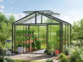 311 x 235 cm Serre de jardin, revêtement par poudre anthracite, incl. kit d'accessoires Pro 2