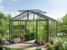 311 x 311 cm Serre de jardin, revêtement par poudre anthracite 311 x 311 cm Serre de jardin, revêtement par poudre anthracite