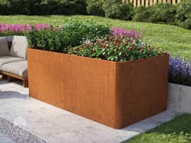 200 x 107 x 80 cm Carré potager surélevé, acier corten, aspect rouille