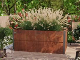 200 x 100 x 77 cm Carré potager surélevé, acier corten, aspect rouille