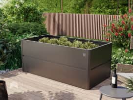 200 x 100 x 77 cm Carré potager surélevé, acier, anthracite métallisé