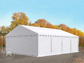 5x8 m tente de stockage, PVC 700, H. 2 m, blanc
