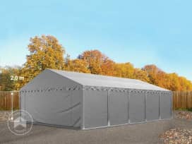 5x10 m tente de stockage, PVC 750, H. 2 m, gris