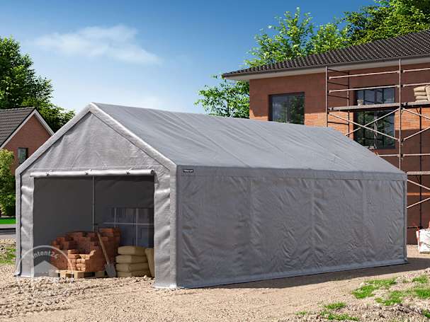 4x8 m Tente de stockage, Bâche PE, gris 4x8 m Tente de stockage, Bâche PE, gris