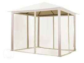 Moustiquaires (4 toiles) pour tonnelle de jardin Forest Premium, 3x3 m, couleur champagne