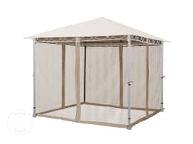 Moustiquaires (4 toiles) pour Tonnelle de Jardin Paradise Premium, 3x3 m, taupe