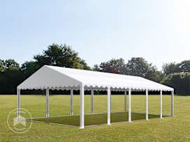 5x10 m Tente de réception sans parois latérales, bâche PVC, blanc