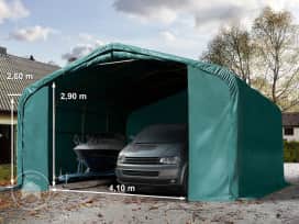 Tente garage de stockage 6x6m, PVC 720, porte 4,1x2,9m, anti-feu
