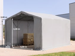 6x6m Hala namiotowa - 3,0 m wysokość ścian bocznych z bramą na zamek błyskawiczny, PVC 550