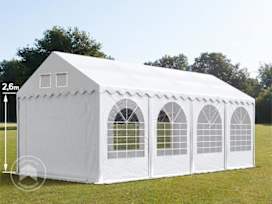 XXL 4x8m Namiot imprezowy - 2,6 m wysokość ścian bocznych, PVC 1400, biały XXL 4x8m Namiot imprezowy - 2,6 m wysokość ścian bocznych, PVC 1400, biały