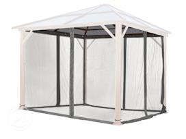 Moskitiera (4szt. komplet) do pawilonu ogrodowego Forest Deluxe, 3x3 m, ciemno-szary