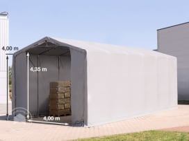6x12m Hala namiotowa - 4,0 m wysokość ścian bocznych z bramą na zamek błyskawiczny, PVC 550