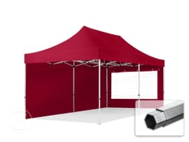 3x6 m Namiot Ekspresowy PROFESSIONAL Alu 40mm, ze ścianami bocznymi, okna panoramiczne, czerwony