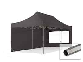 3x6 m Namiot Ekspresowy, PREMIUM Stal 40mm, ze ścianami bocznymi, okna panoramiczne, ciemnoszary