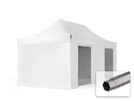 3x6 m Namiot Ekspresowy, PREMIUM Stal 40mm, ze ścianami bocznymi, bez okien, biały
