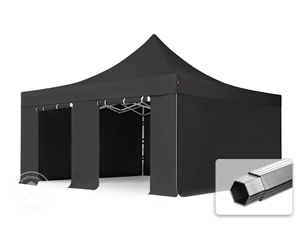 5x5 m Namiot Ekspresowy, PROFESSIONAL Alu 50mm, ze ścianami bocznymi, bez okien, czarny 5x5 m Namiot Ekspresowy, PROFESSIONAL Alu 50mm, ze ścianami bocznymi, bez okien, czarny